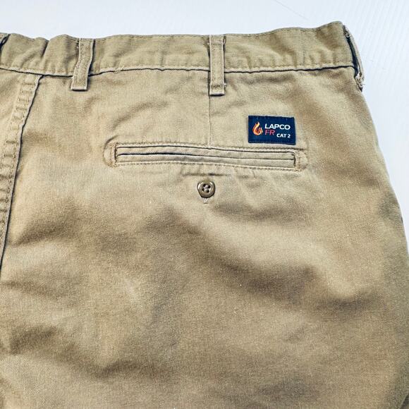 LAPCO FR Khaki Uniform Pants Mens 44x31 READ Flame Resistant CAT2 Workwear - Picture 6 of 12